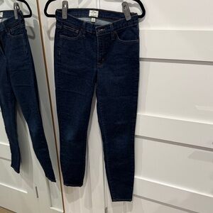 J. Crew Women's 8” Toothpick Dark Blue Skinny Jeans